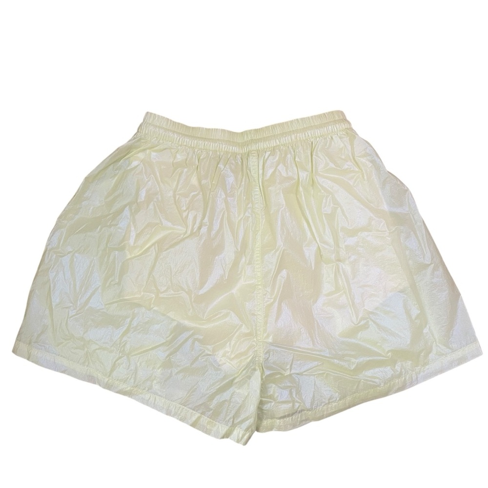 Tory Burch Iridescent Tafeta Running Shorts NWT Lemon Glow - Picture 5 of 12